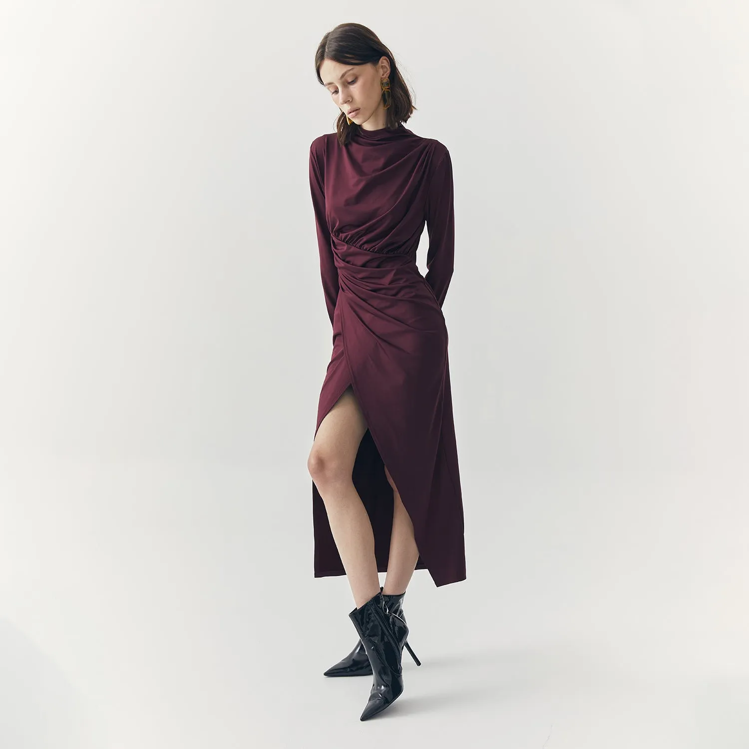 SELENE PLUM SLIT MAXI DRESS sold by Folklore Shop product image thumbnail 4