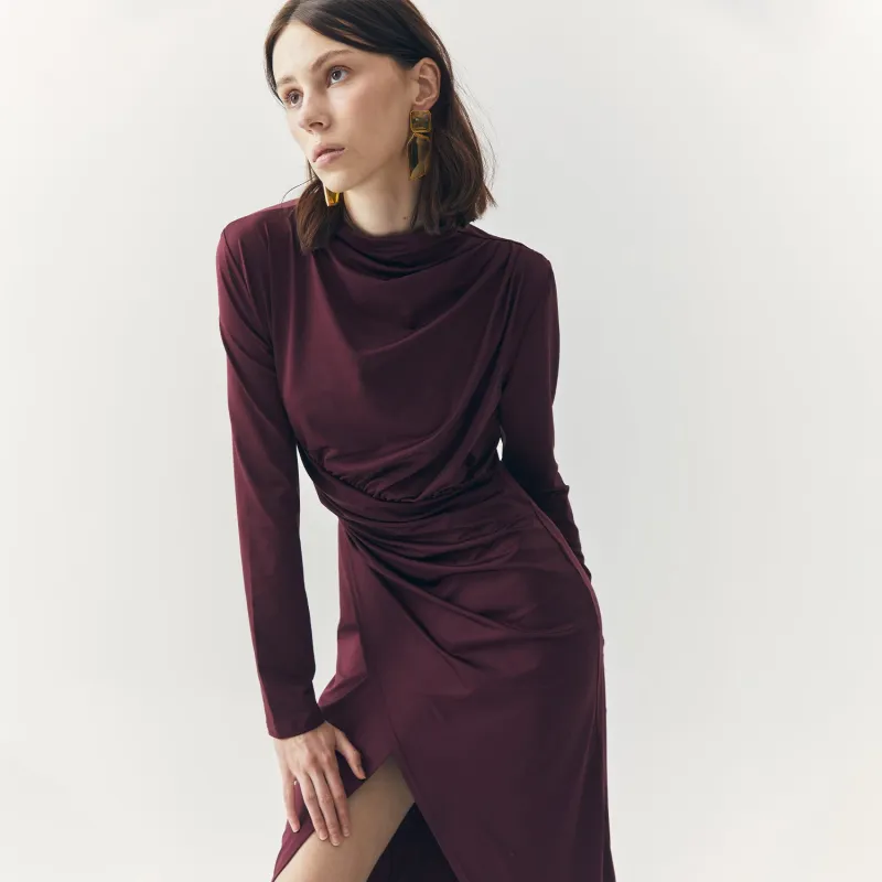 SELENE PLUM SLIT MAXI DRESS sold by Folklore Shop