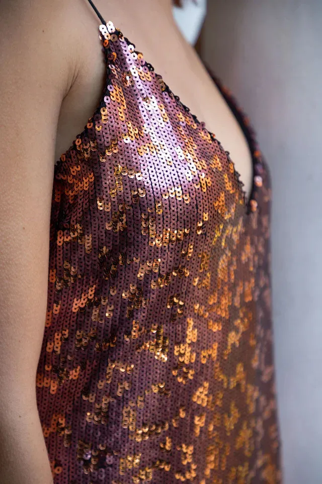 Silhouette Sequin Dress – Copper sold by Folklore Shop product image thumbnail 2