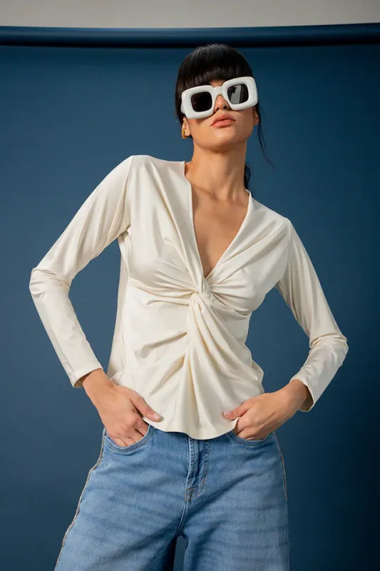 Bone Tie-Front Top sold by Folklore Shop