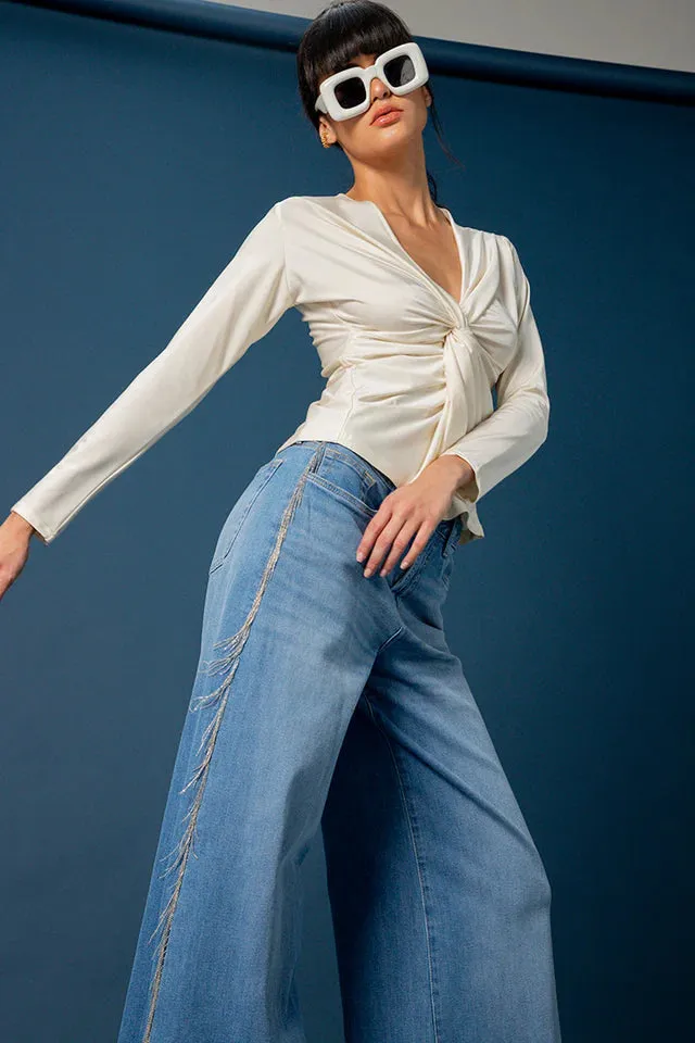 Bone Tie-Front Top sold by Folklore Shop product image thumbnail 2