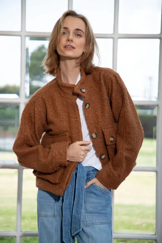 Gaby Fluzz Camel Jacket sold by Folklore Shop