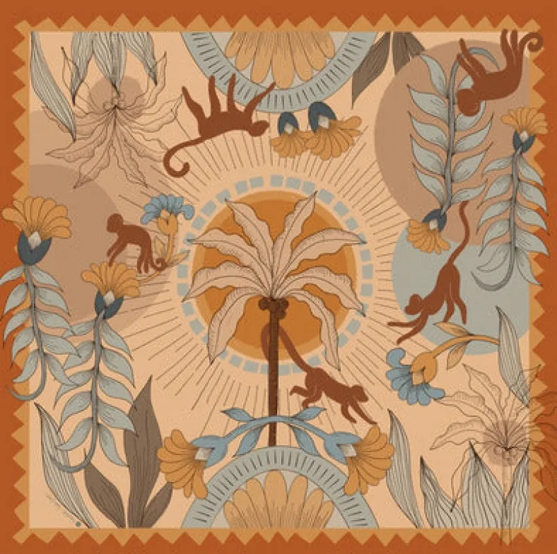 Monkeys in Las Palmas Scarf sold by Folklore Shop