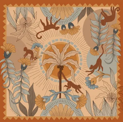 Monkeys in Las Palmas Scarf sold by Folklore Shop