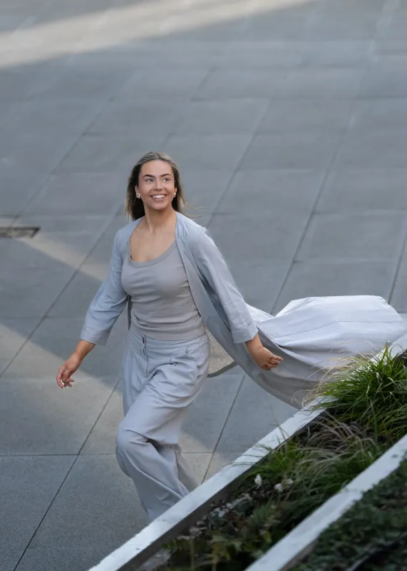 Grey Linen Wide-Leg Pants sold by Folklore Shop