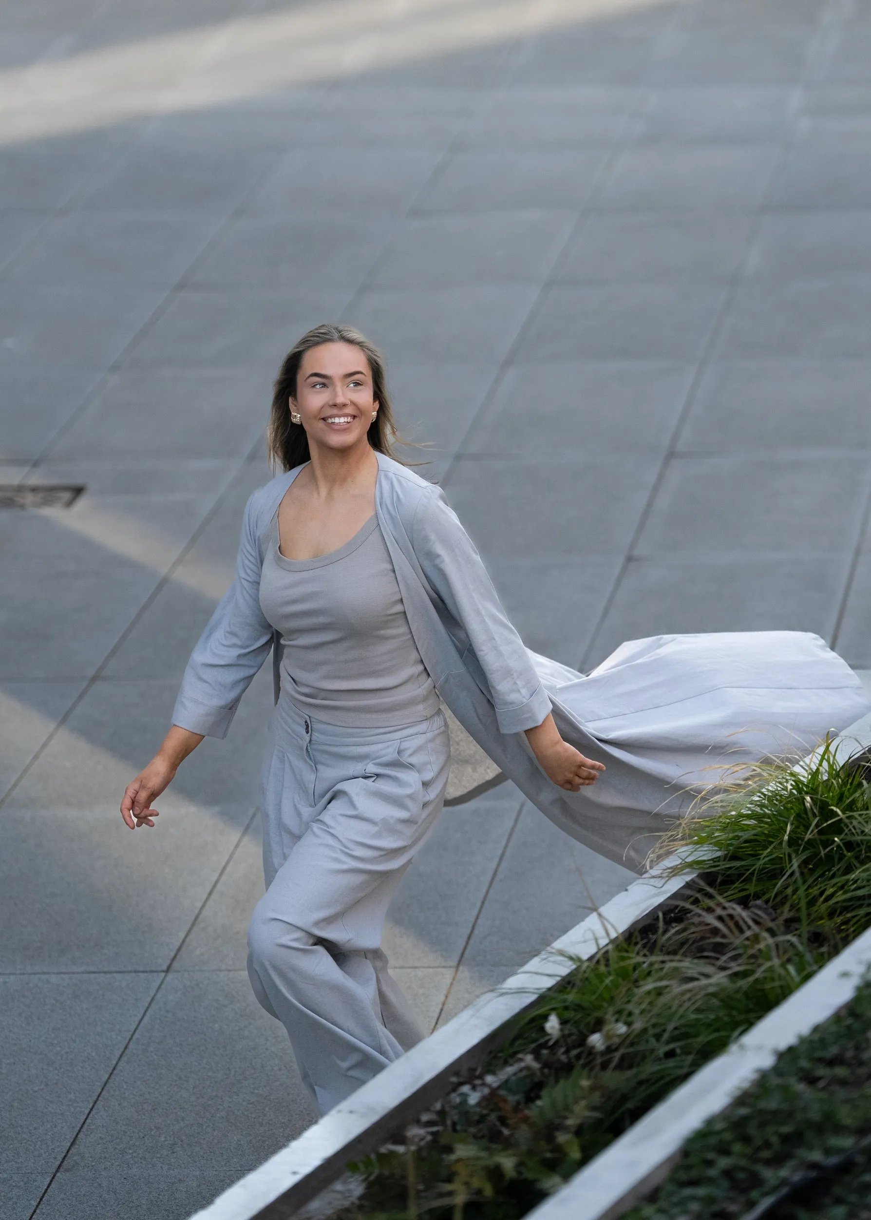 Grey Linen Wide-Leg Pants sold by Folklore Shop