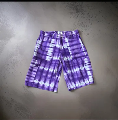 Light Purple Striped Tie Die Cargo Shorts sold by Folklore Shop