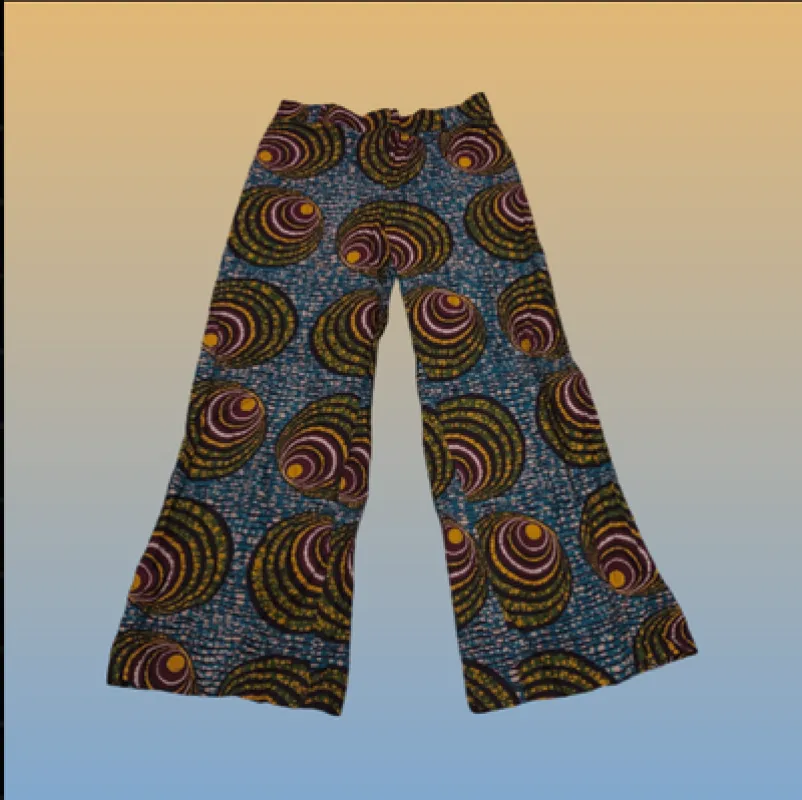Dark Blue and Yellow Balloon Wide Leg Pants sold by Folklore Shop