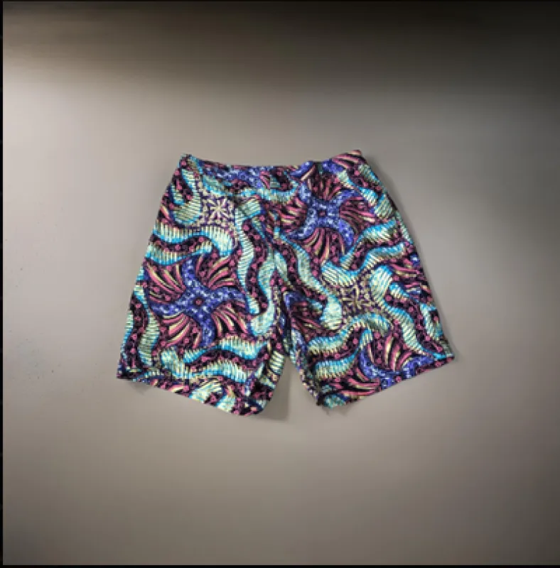 Sea Pink, Purple, and Gold Long Shorts sold by Folklore Shop