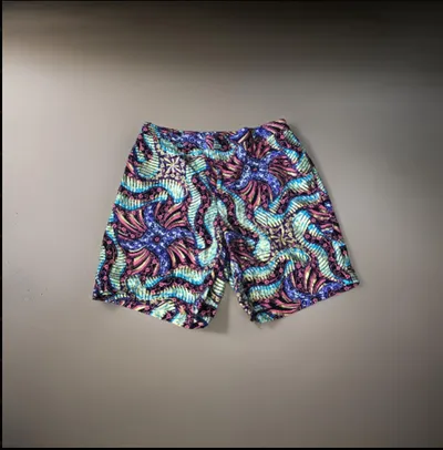 Sea Pink, Purple, and Gold Long Shorts sold by Folklore Shop