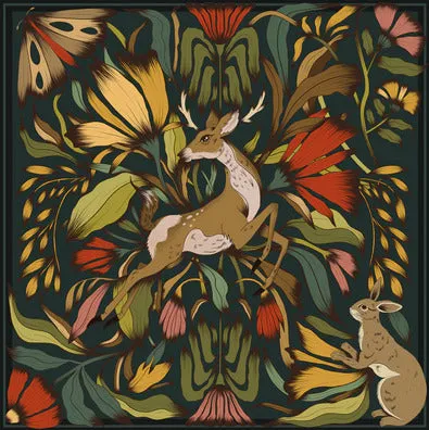 green gold deer handkerchief sold by Folklore Shop