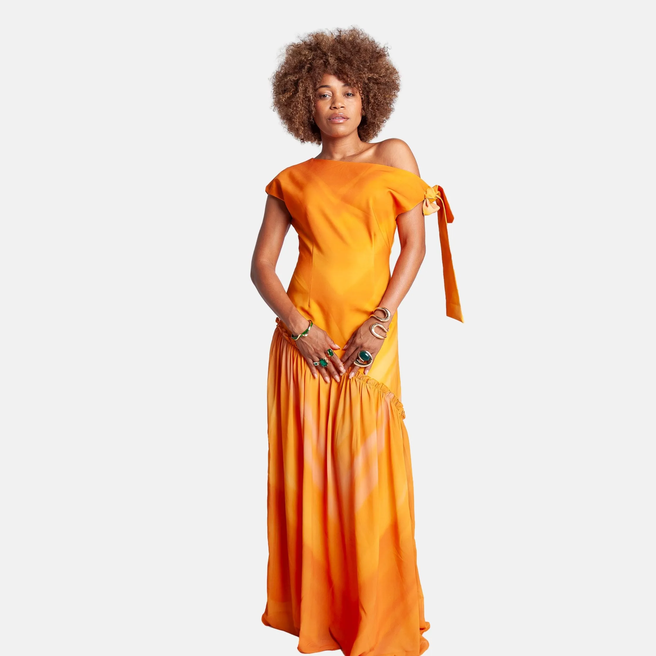 Asymmetric Maxi Dress - Orange sold by Folklore Shop product image thumbnail 2