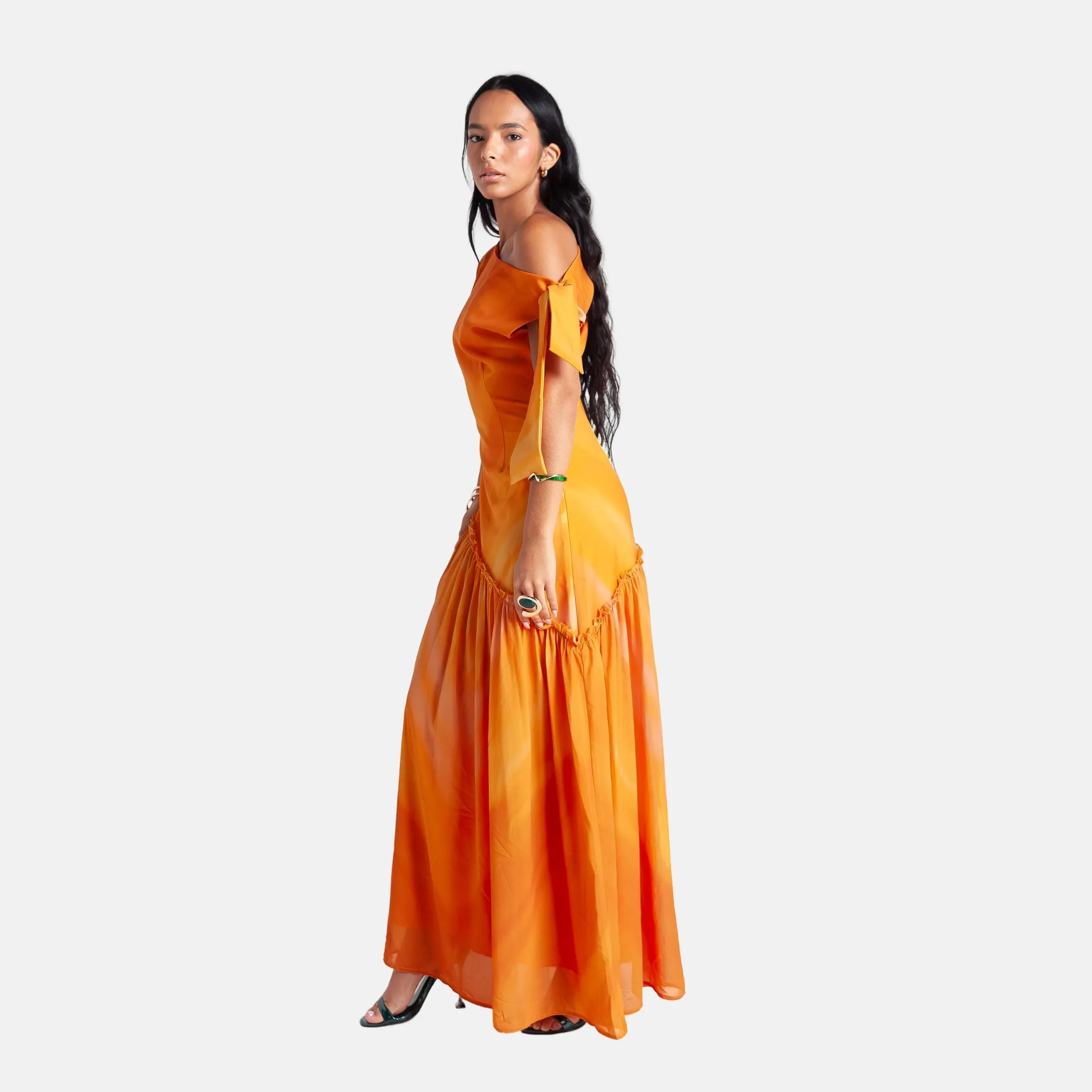Asymmetric Maxi Dress - Orange sold by Folklore Shop