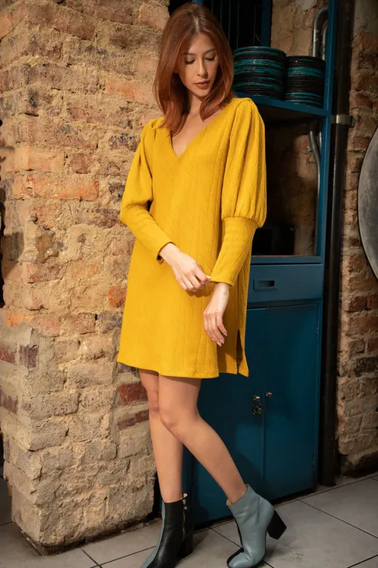 Trendy Mustard Dress sold by Folklore Shop