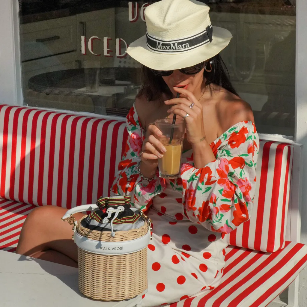 OKORDULE - White Wicker Round Bag sold by Folklore Shop product image thumbnail 4