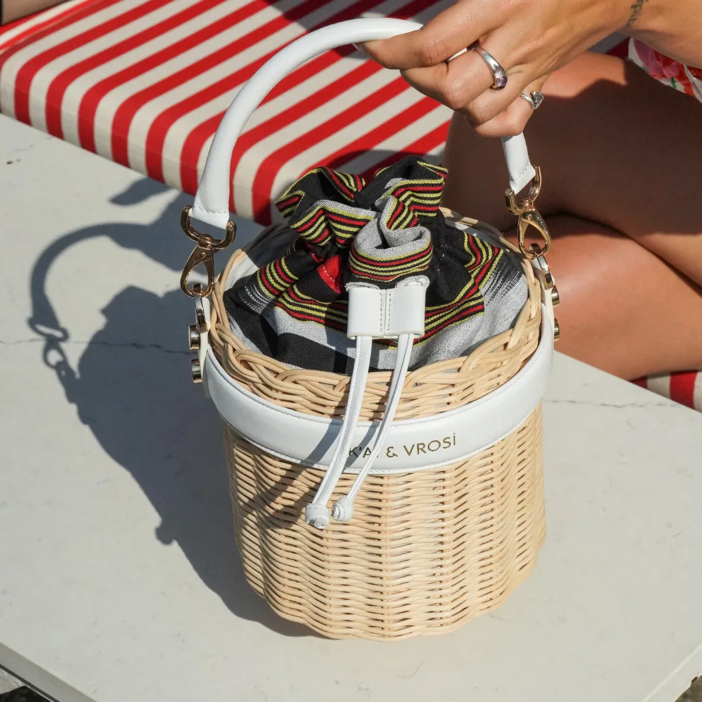 OKORDULE - White Wicker Round Bag sold by Folklore Shop product image thumbnail 5