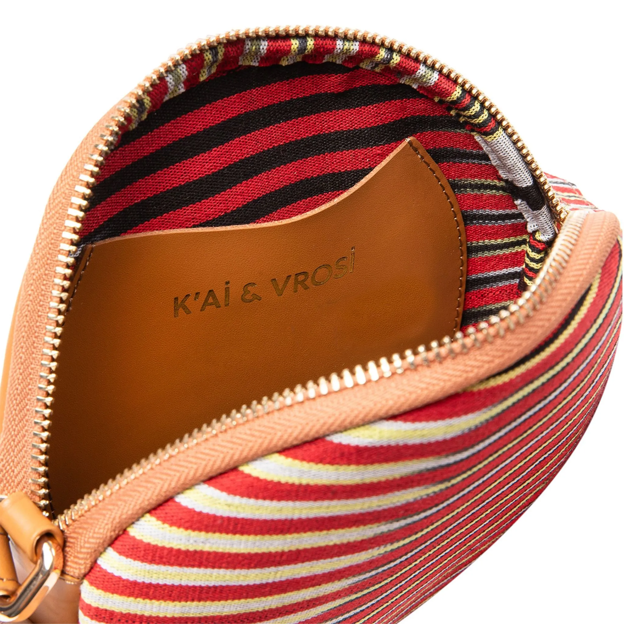 CONA MAXI - Striped, Round Tobacco Leather Crossbody Bag sold by Folklore Shop product image thumbnail 2