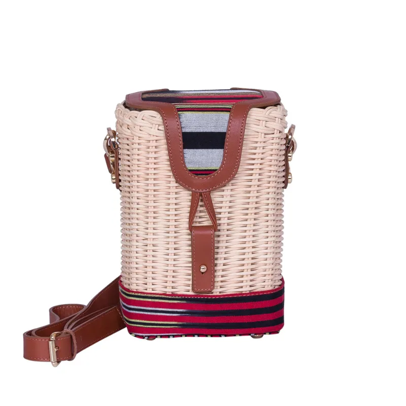 PARPALİ - Tobacco Wicker Cross Body Bag sold by Folklore Shop