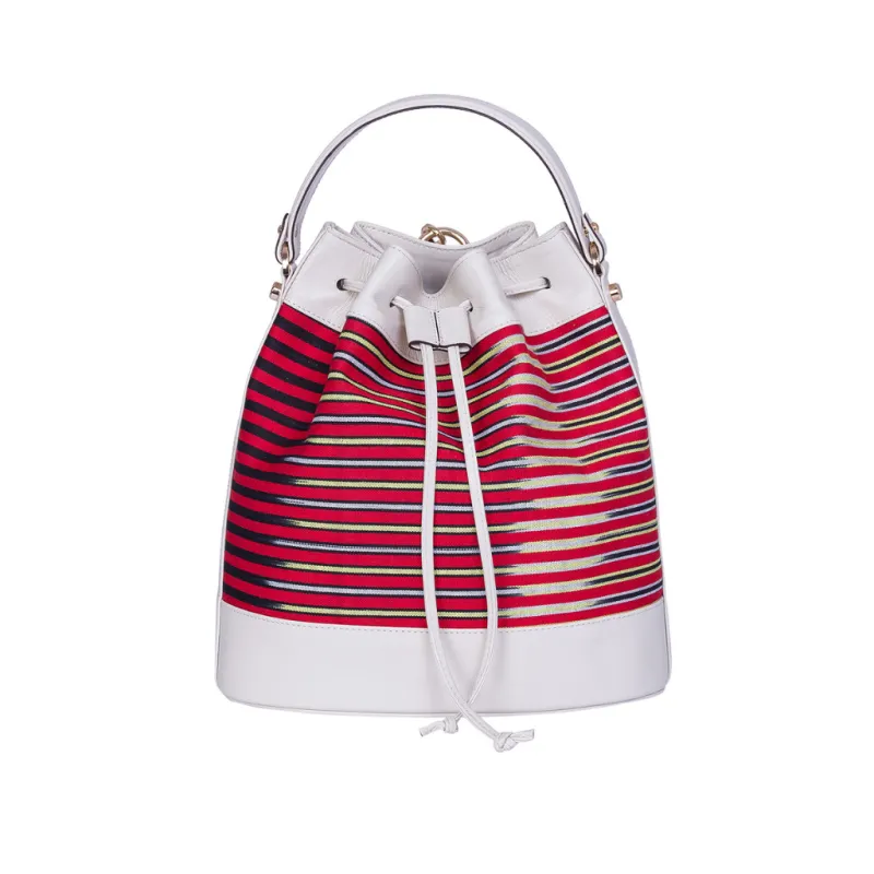 KUZ - Cream Leather&Fabric Backpack sold by Folklore Shop