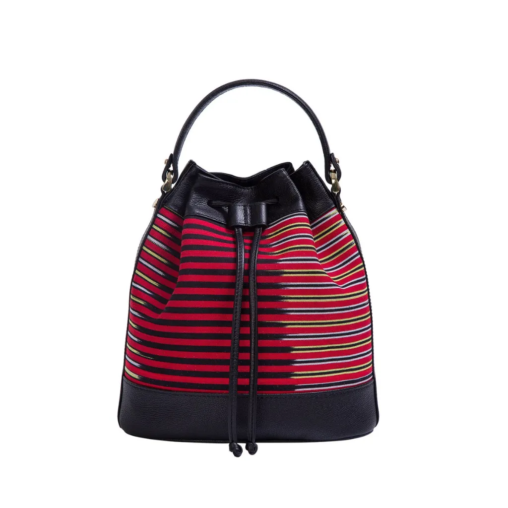 KUZ - Black Leather&Fabric Backpack sold by Folklore Shop