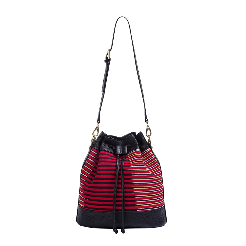 KUZ - Black Leather&Fabric Backpack sold by Folklore Shop product image thumbnail 2