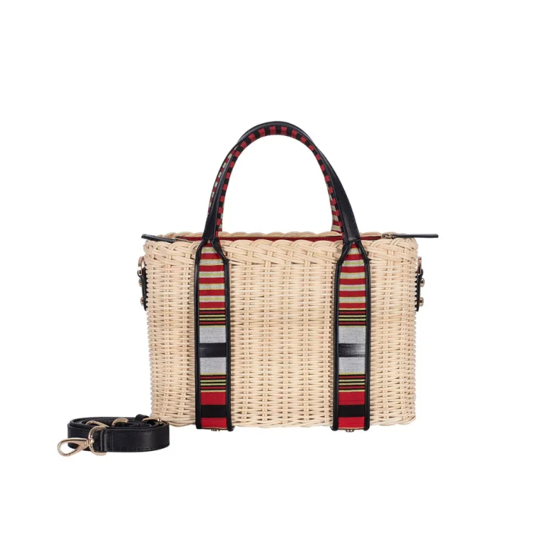 PURKİ - Black Leather Wicker Bag sold by Folklore Shop