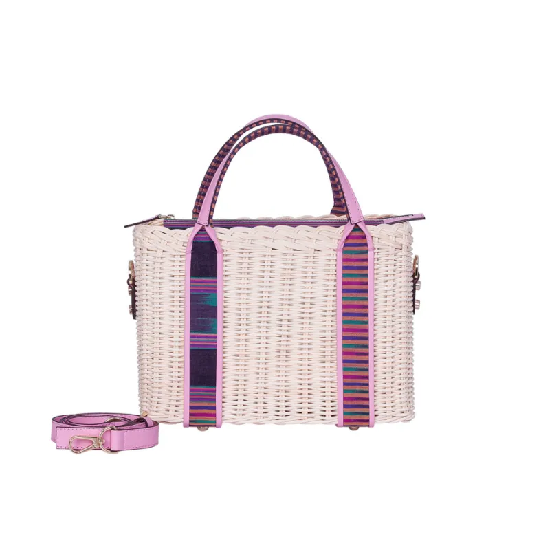 PURKİ - Pink Leather Wicker Bag sold by Folklore Shop