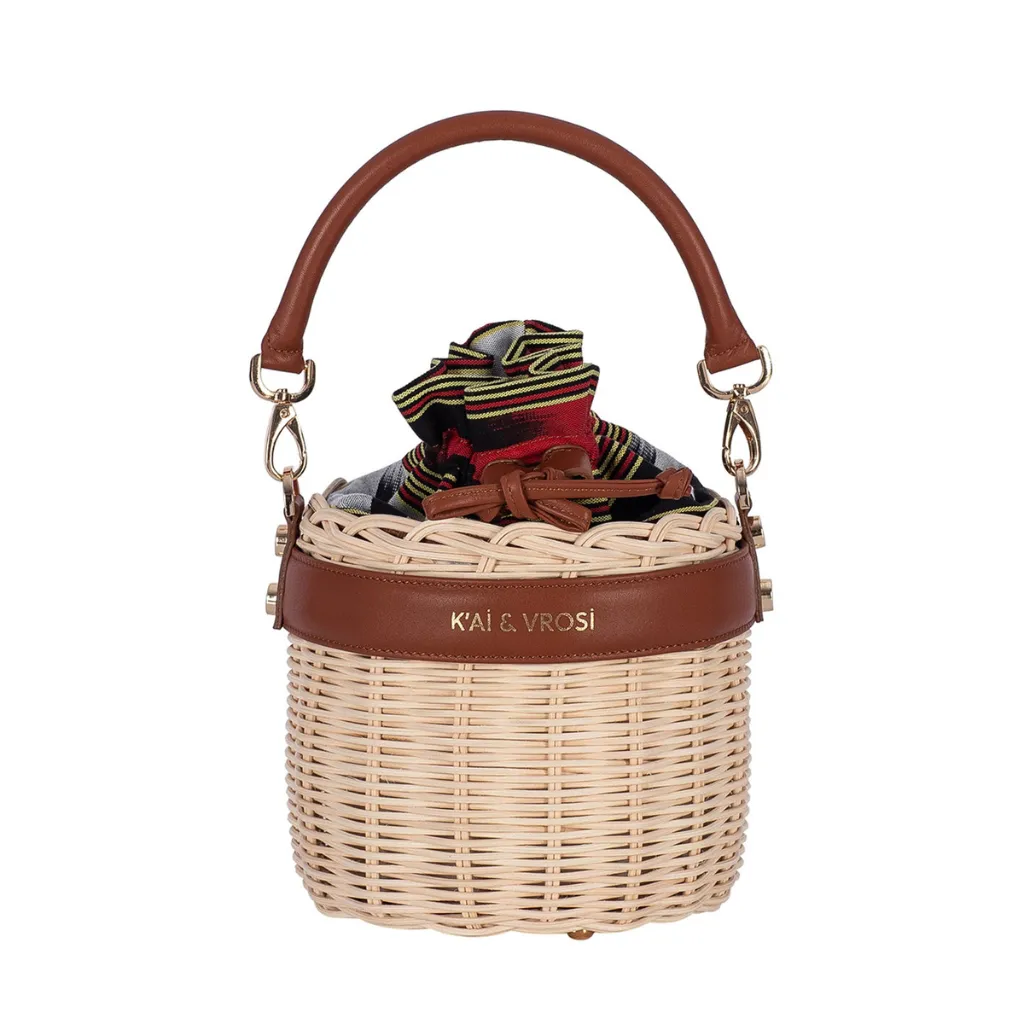 OKORDULE - Tobacco Wicker Round Bag sold by Folklore Shop product image thumbnail 2