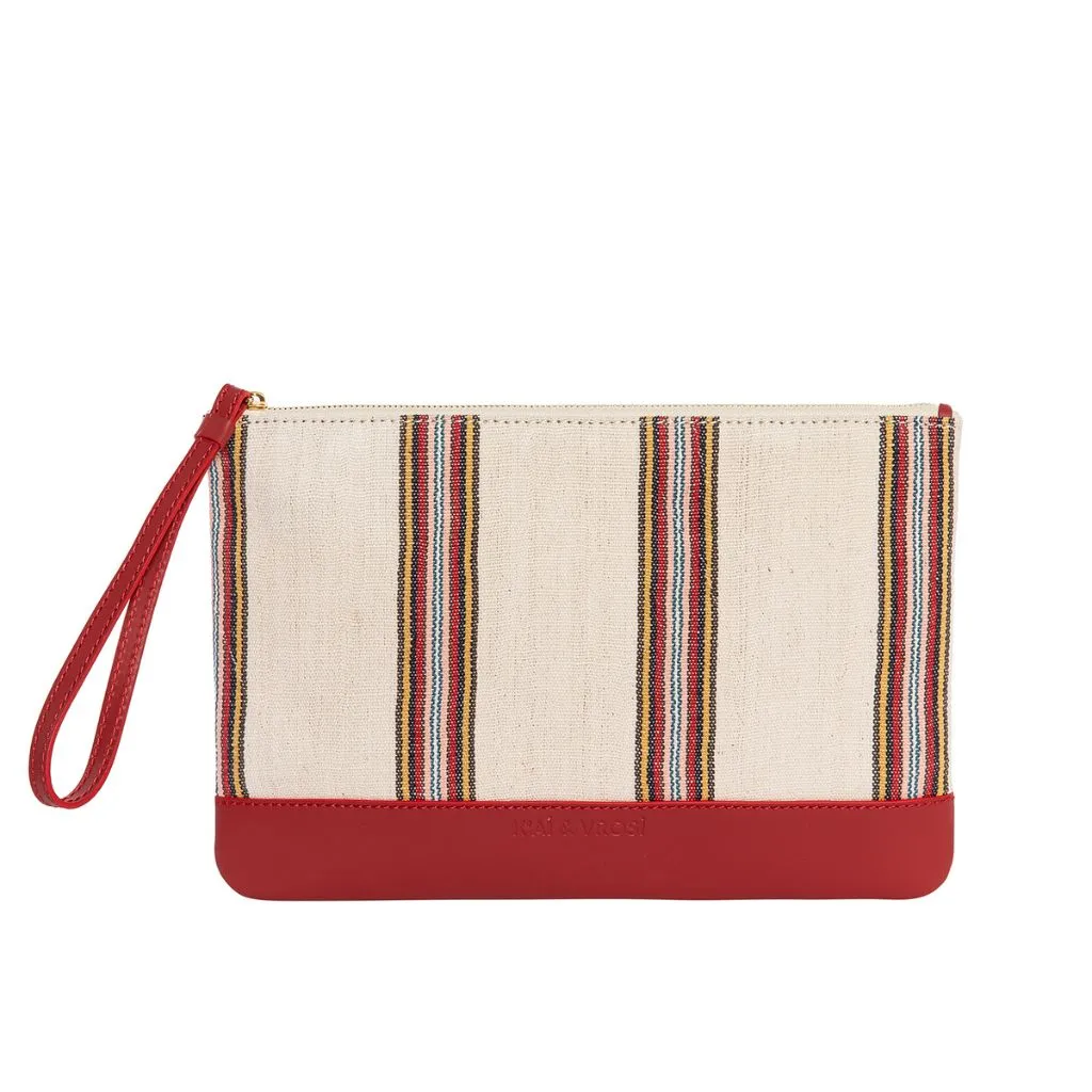 ANTIOCHIA - Red Leather Summer Clutch sold by Folklore Shop