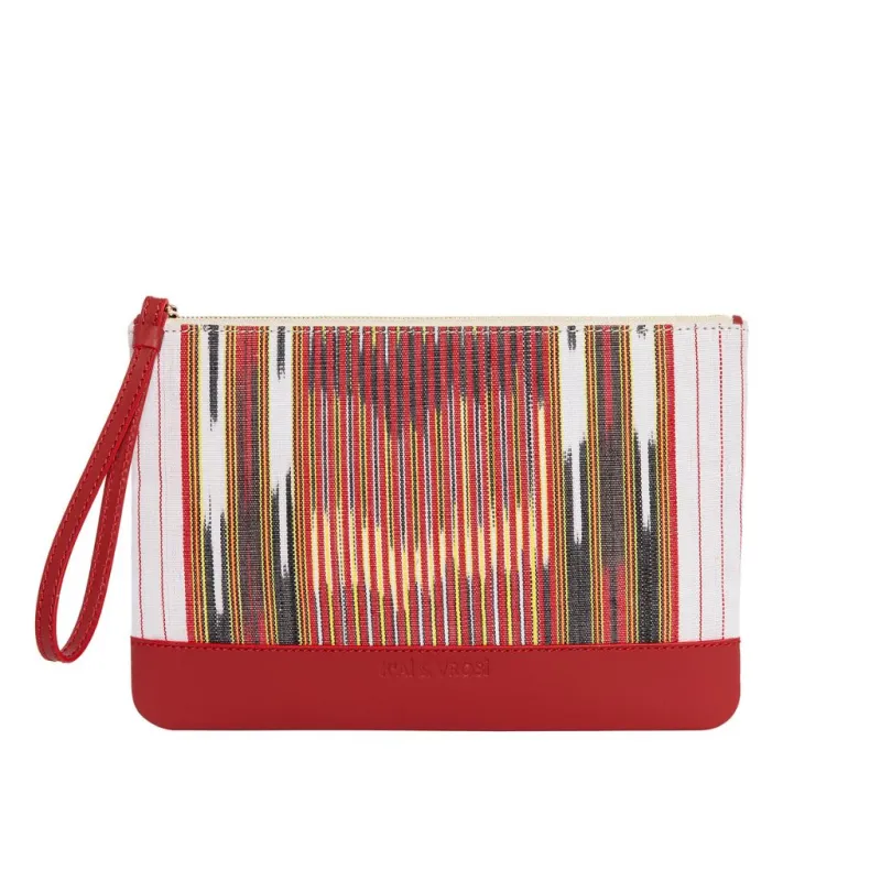 PULI - Red Leather Summer Clutch sold by Folklore Shop