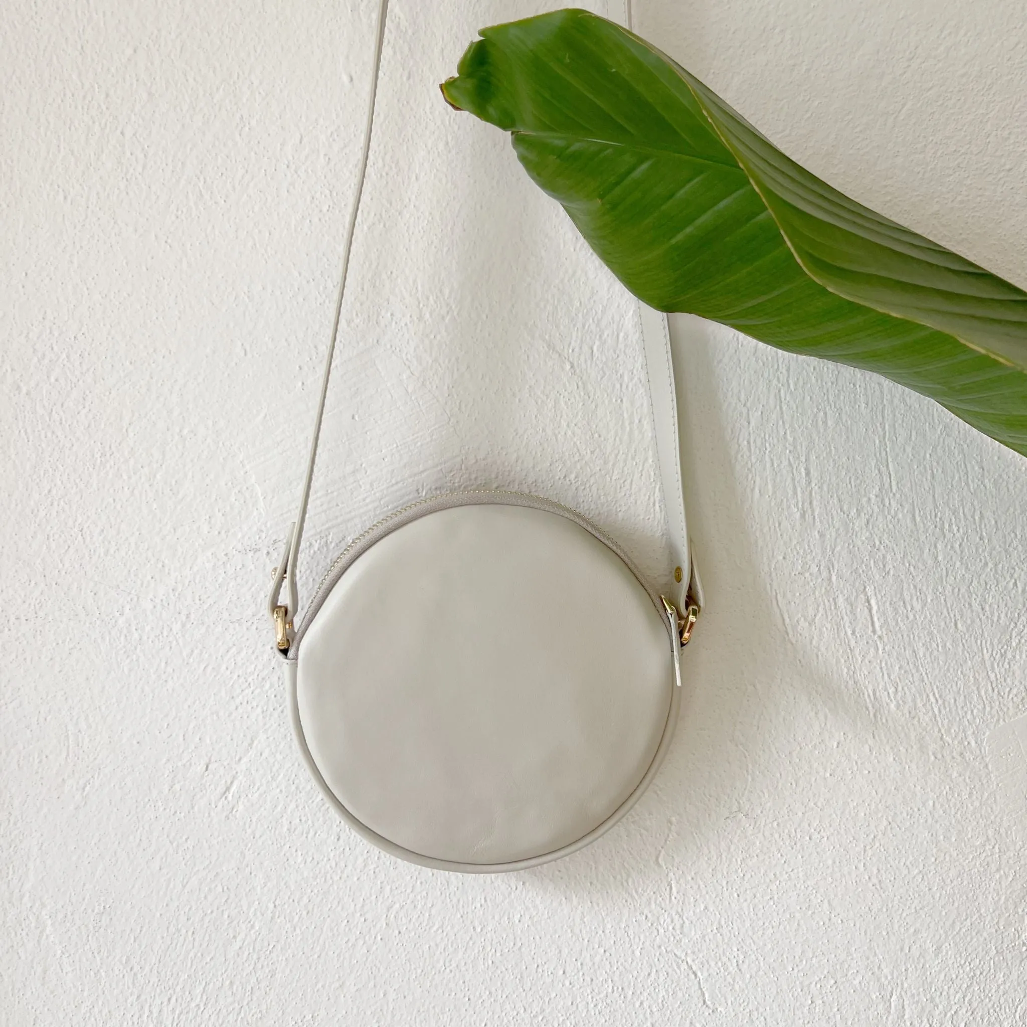 CONA MAXI - Round Beige Leather Crossbody Bag sold by Folklore Shop product image thumbnail 4