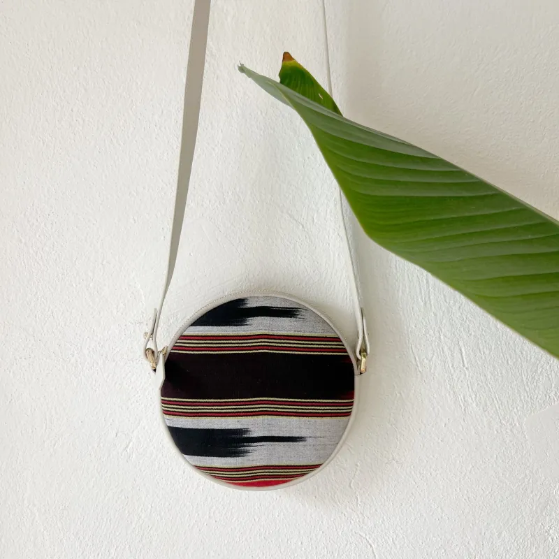 CONA MAXI - Round Beige Leather Crossbody Bag sold by Folklore Shop