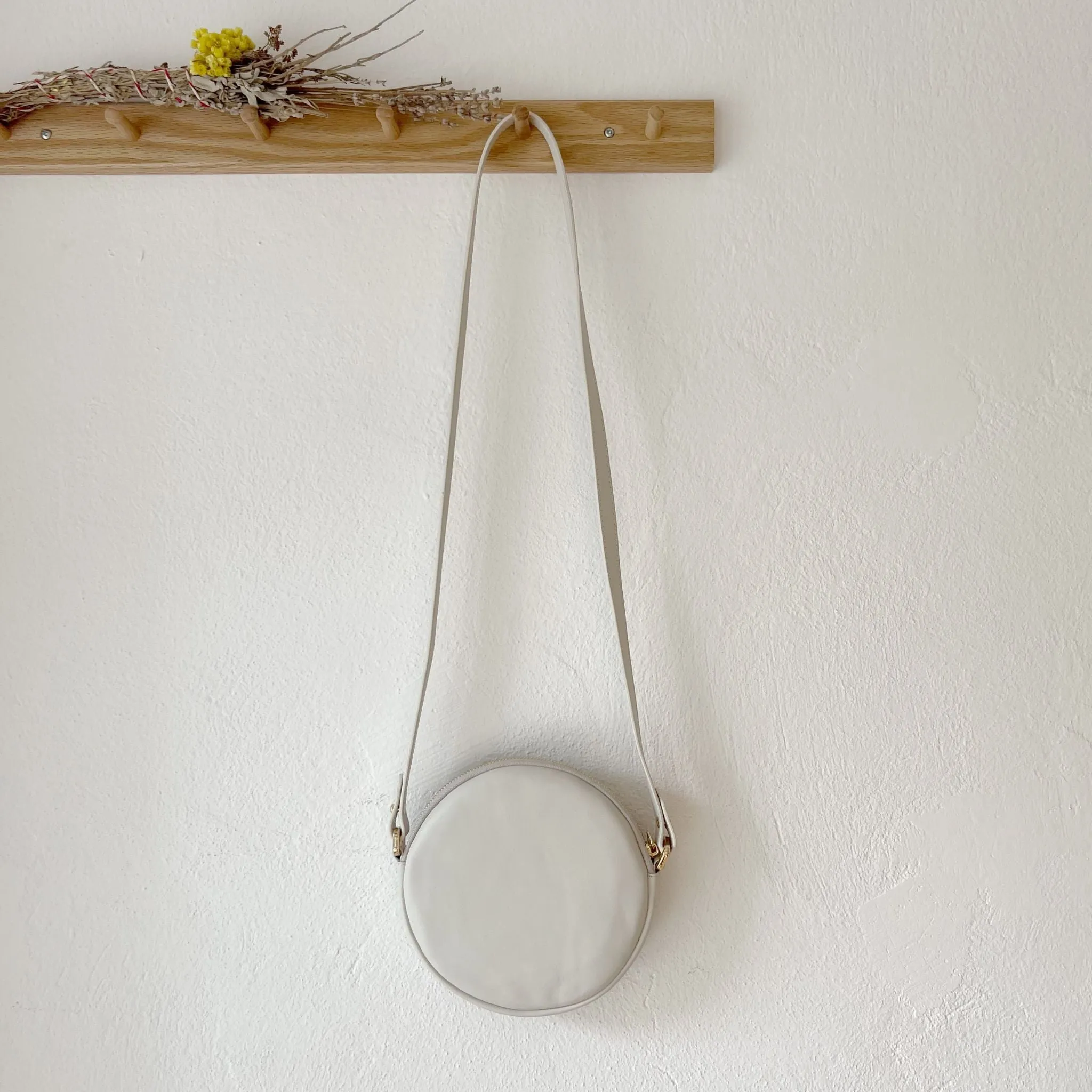 CONA MAXI - Round Beige Leather Crossbody Bag sold by Folklore Shop product image thumbnail 5