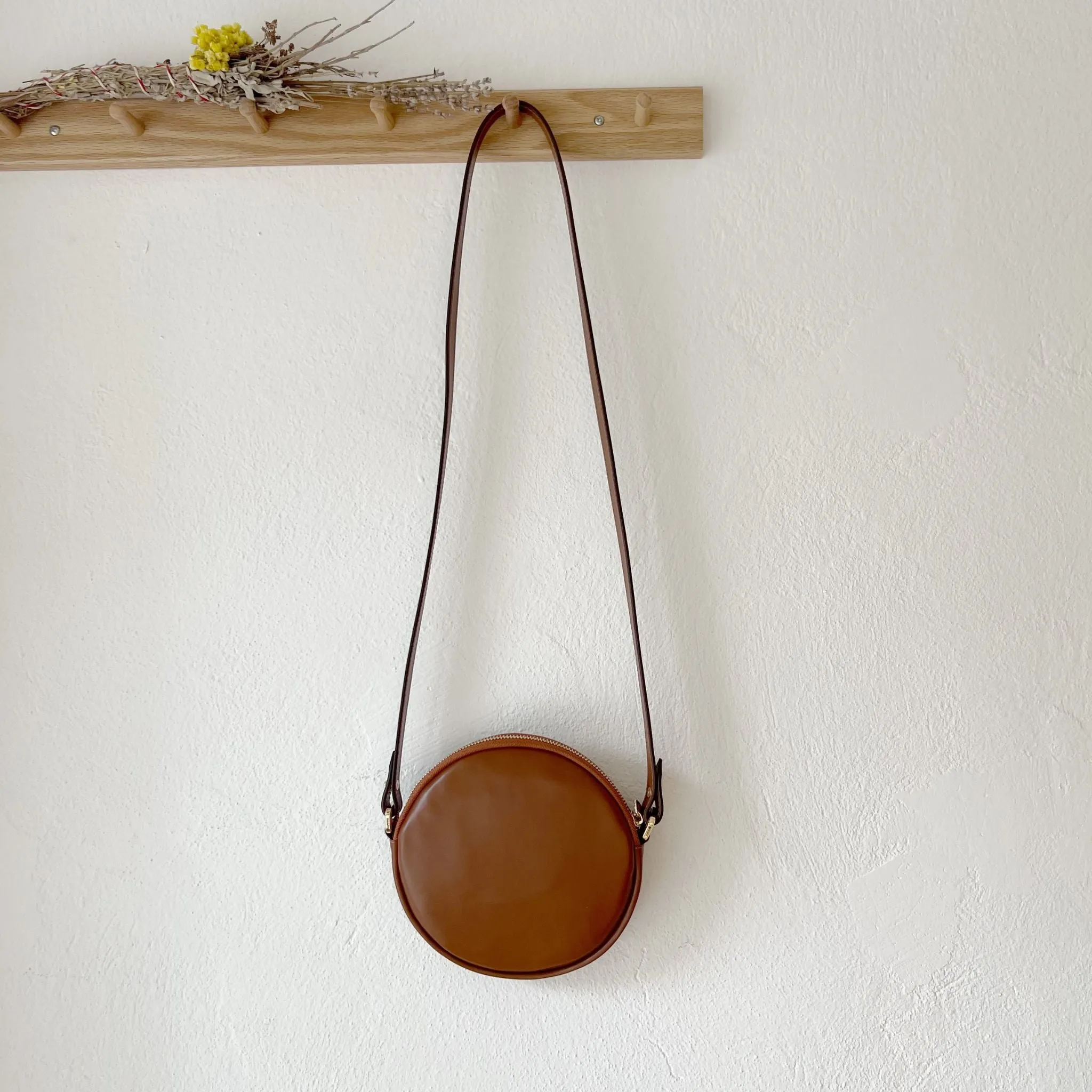 CONA MAXI - Round Tobacco Leather Crossbody Bag sold by Folklore Shop product image thumbnail 4