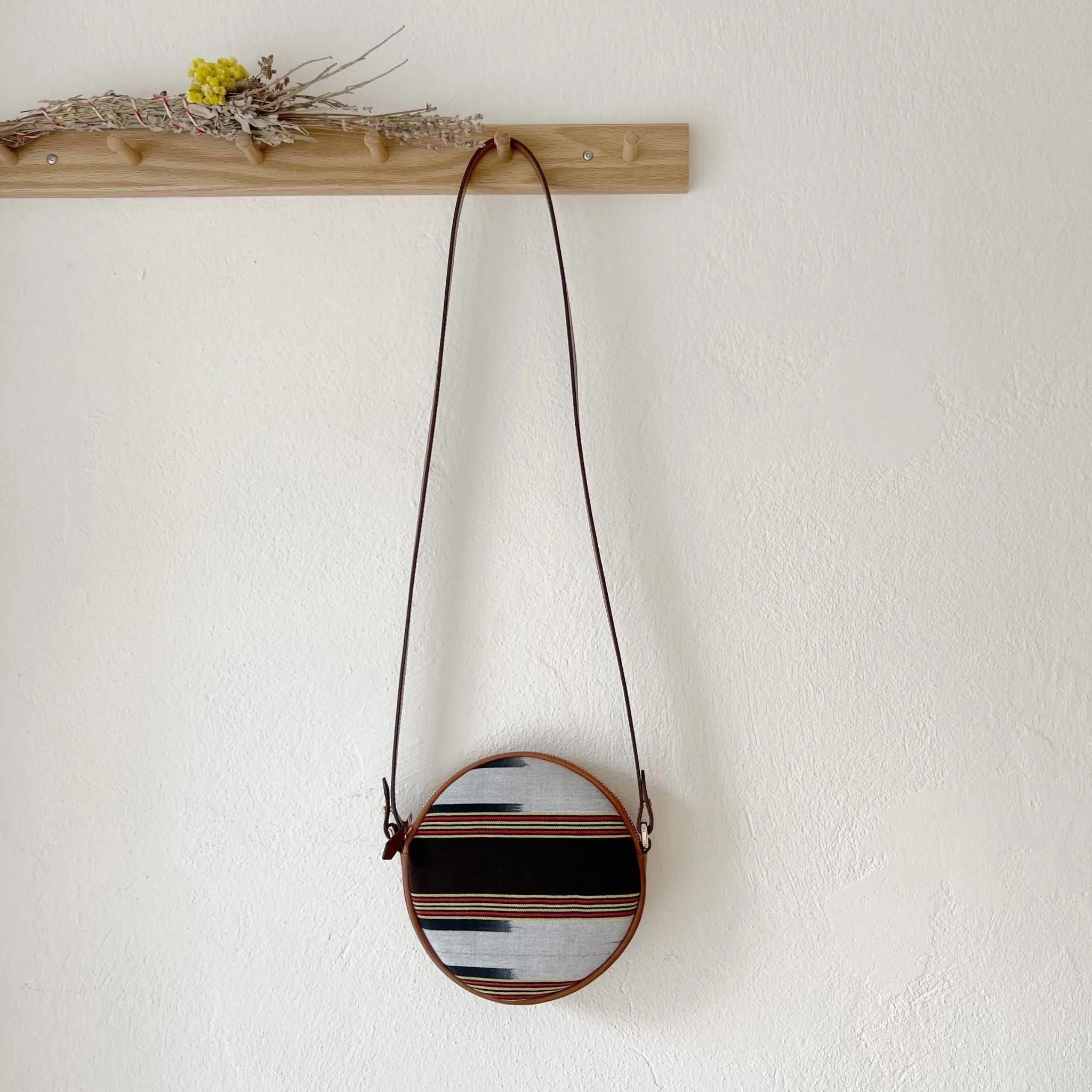 CONA MAXI - Round Tobacco Leather Crossbody Bag sold by Folklore Shop