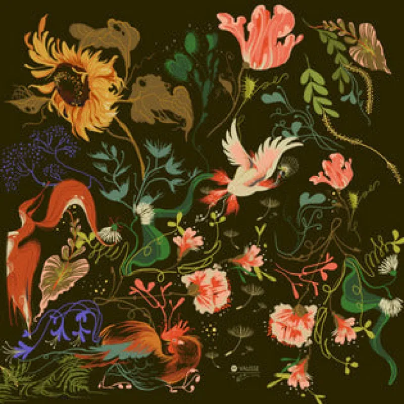 Cranes at night handkerchief sold by Folklore Shop
