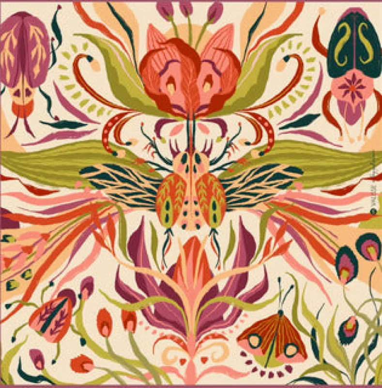 ivory winged garden scarf sold by Folklore Shop