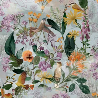 botanical scarf in the air sold by Folklore Shop