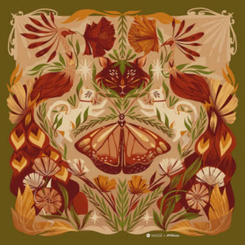 garden meeting scarf sold by Folklore Shop