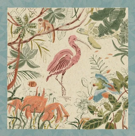 flamingo scarf in leaves sold by Folklore Shop