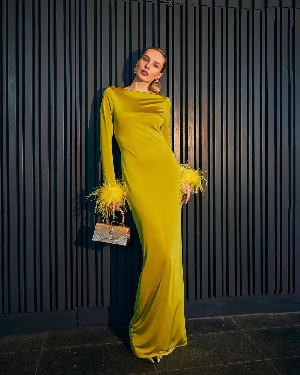 Scarlett Backless Dress With Feather Trim sold by Folklore Shop