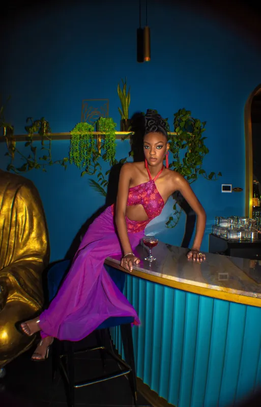 Diana Halter Gown made by Folklore Shop