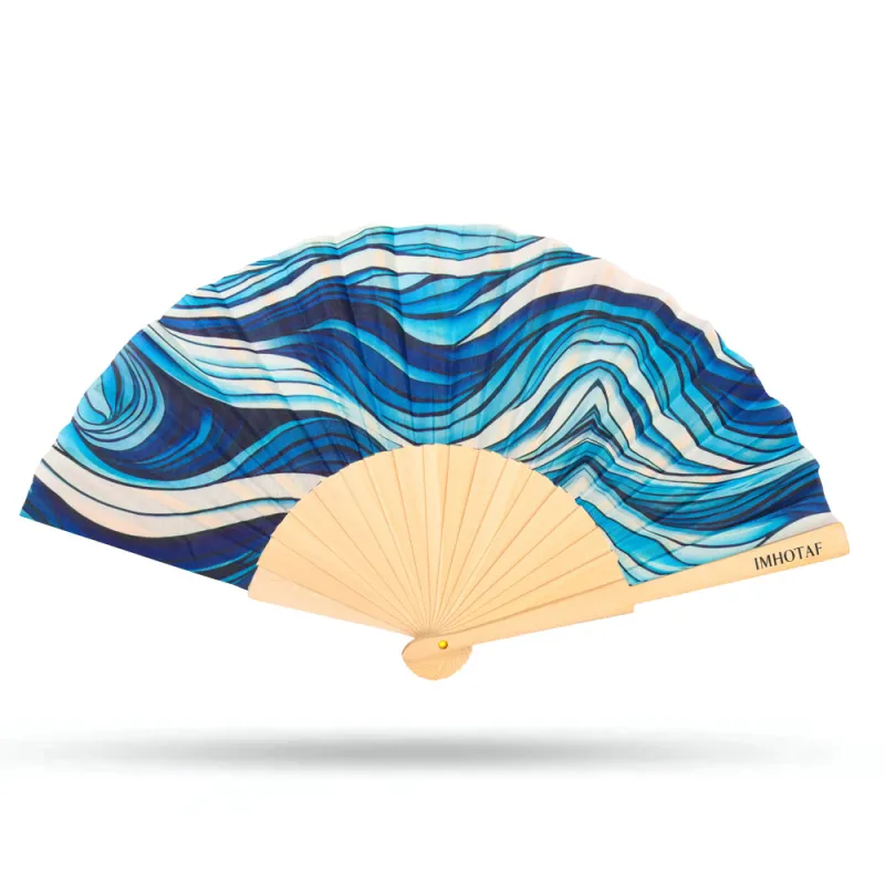 Ocean Flow Hand Fan sold by Folklore Shop