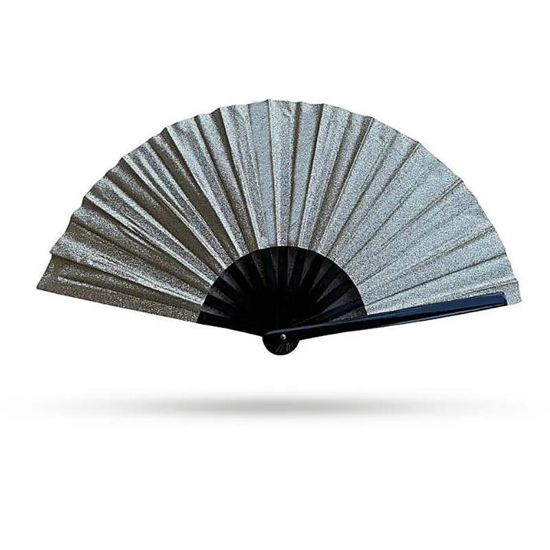 Gold Sparkle XL Hand Fan made by Folklore Shop