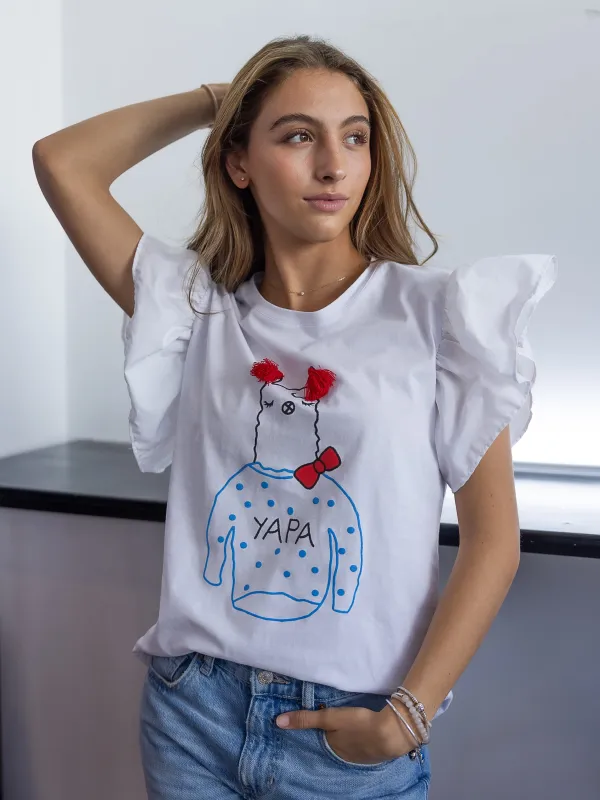 Alpaca Design Cotton T-Shirt sold by Folklore Shop