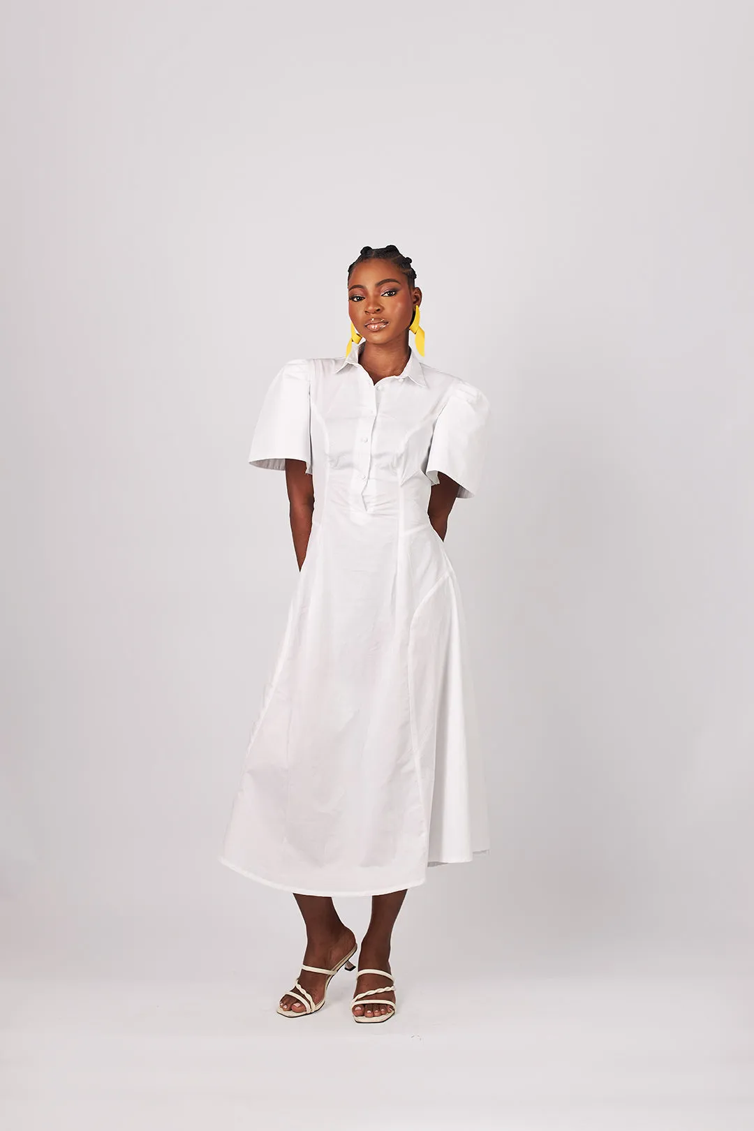 Zimuzo white shirt dress sold by Folklore Shop