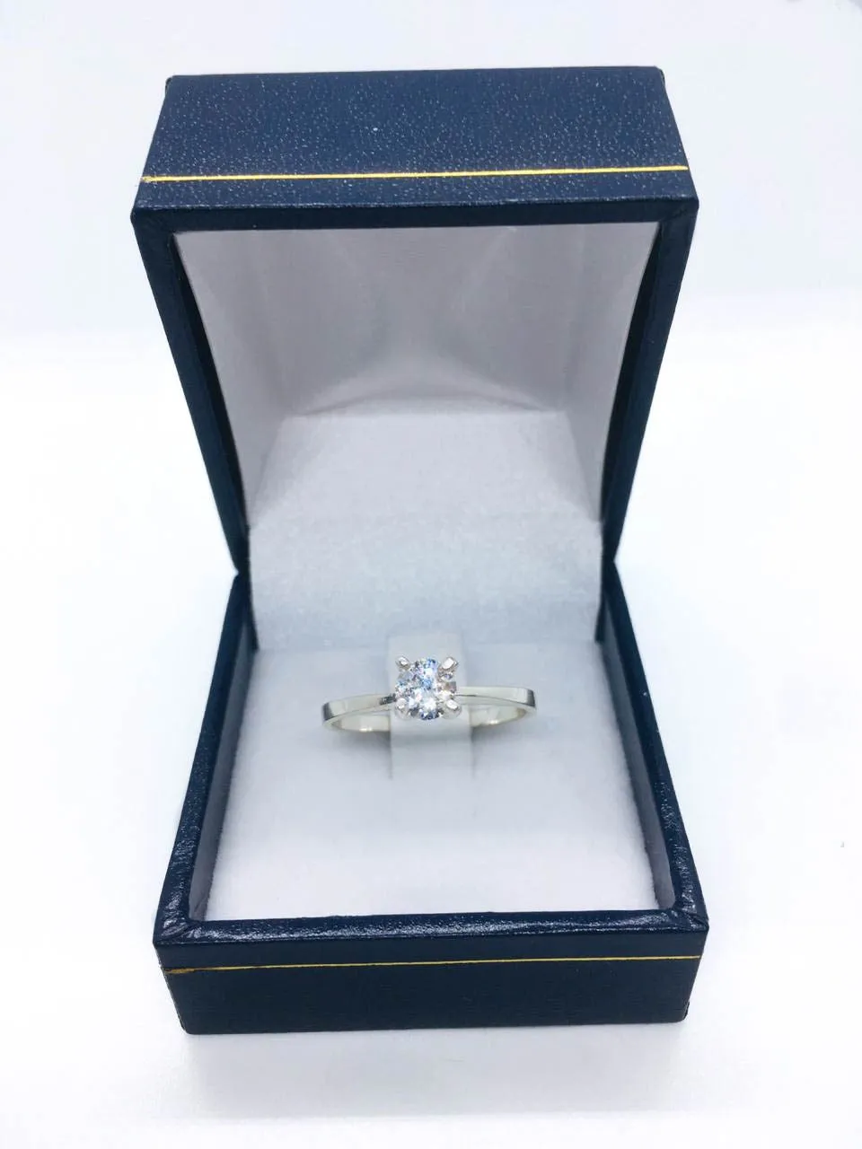 SOLITAIRE RING WITH SWAROVSKI CRYSTAL IN 950 SILVER sold by Folklore Shop product image thumbnail 3