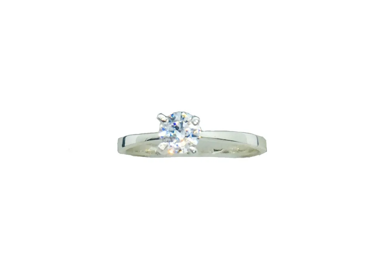 SOLITAIRE RING WITH SWAROVSKI CRYSTAL IN 950 SILVER sold by Folklore Shop