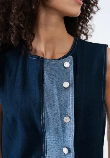 Asymmetric Denim Vest sold by Folklore Shop product image thumbnail 3
