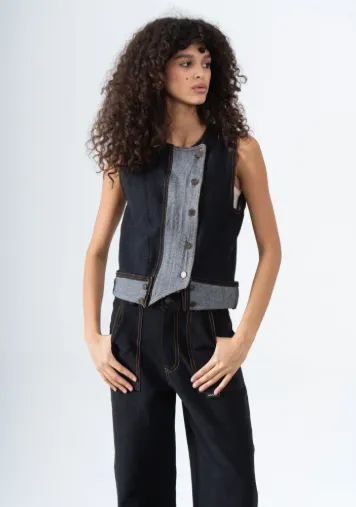 Asymmetric Denim Vest sold by Folklore Shop product image thumbnail 2